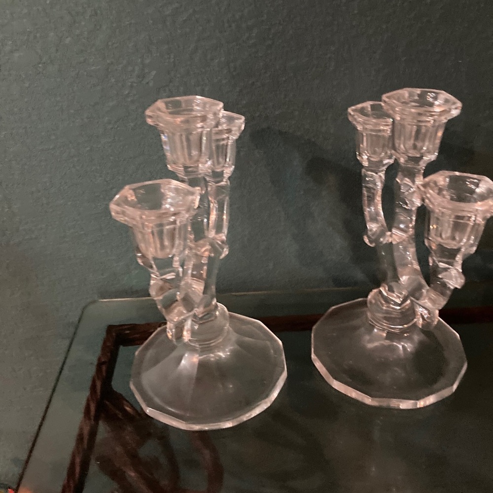 Beautiful VINTAGE heavy ornate candlelight holders.